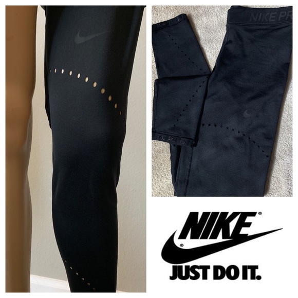 Nike Pants - EUC NIKE Pro Hyperwarm Tights Black Sz Small